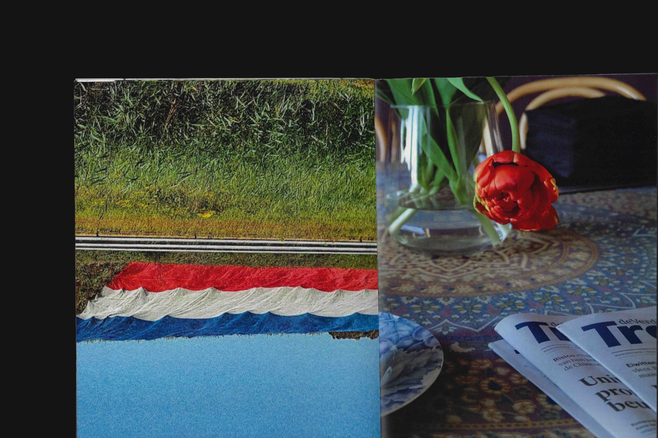 Textile installation about The Polarisation Between Urban and Rural Landscapes